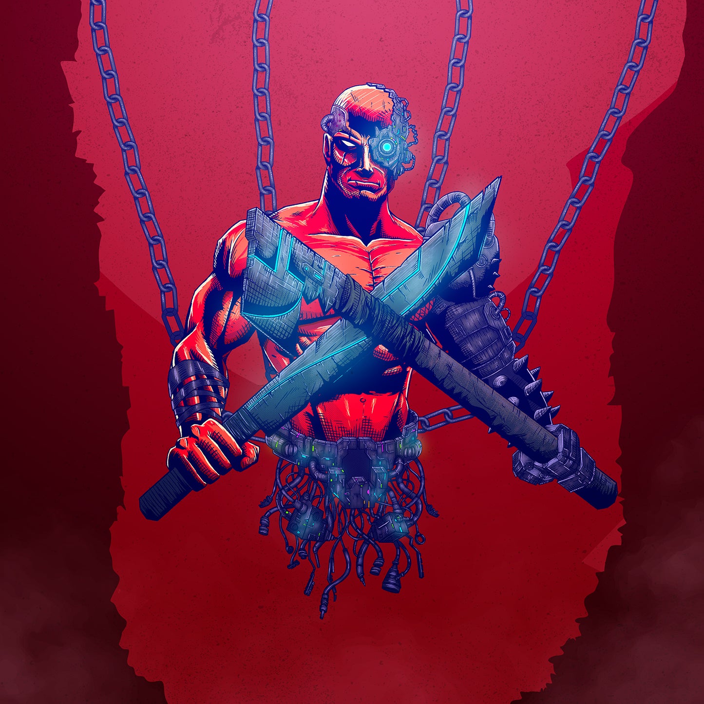 Chained Cyborg Framed Poster