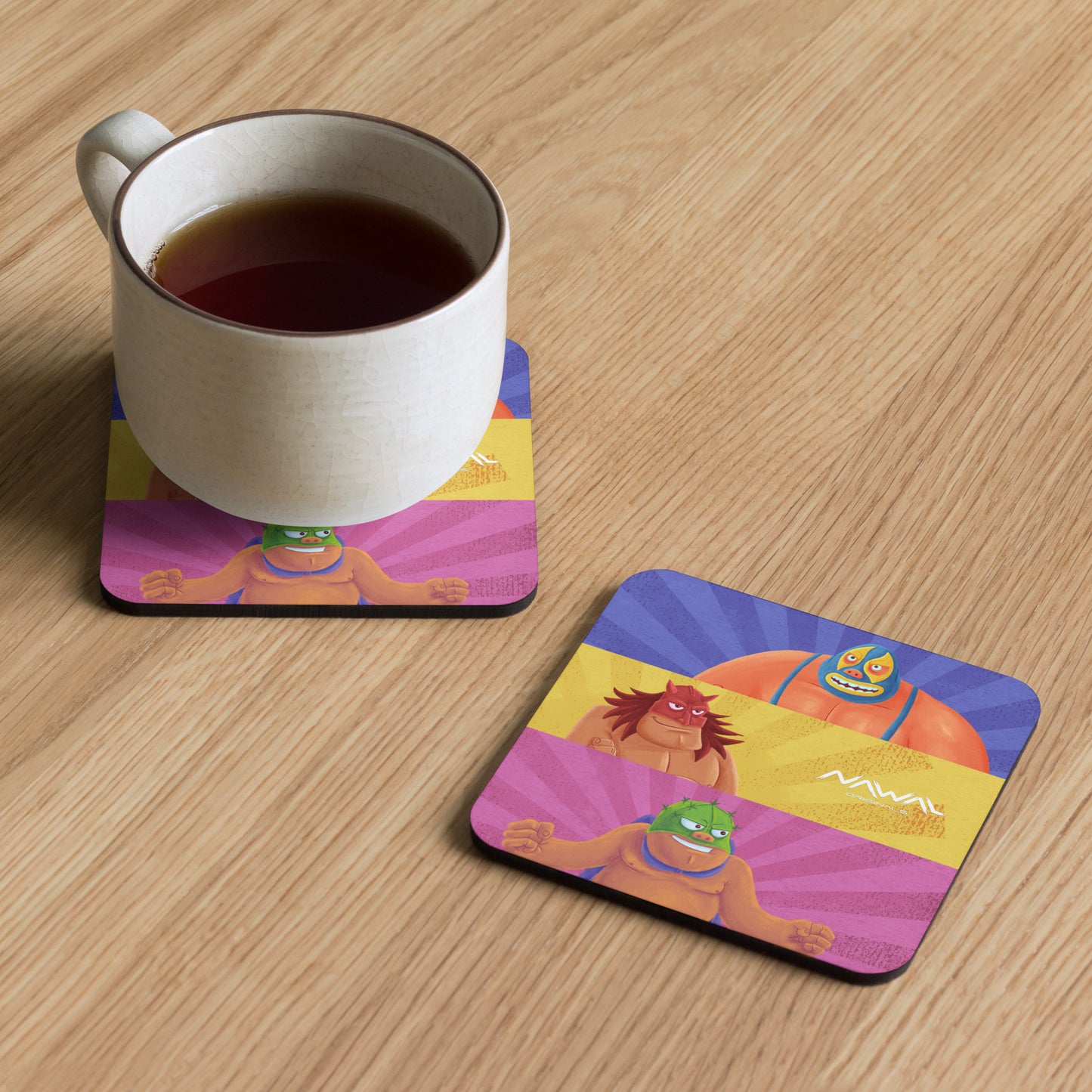 Luchadores Cork-back coaster
