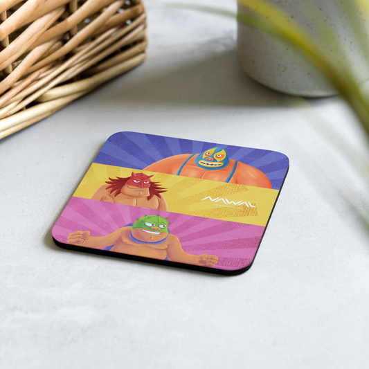 Luchadores Cork-back coaster